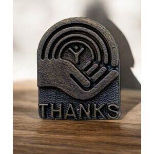 Vintage United Way Logo Thanks Pin Open Hand Lapel Hat Charity